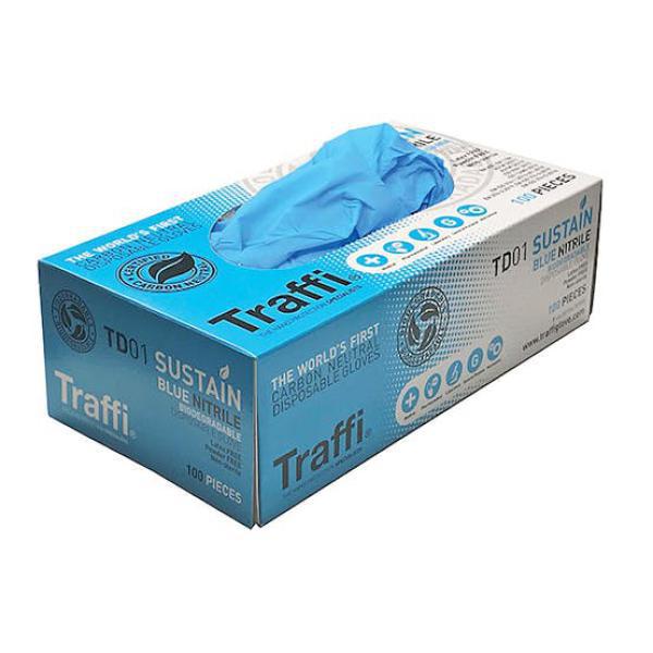 TD01 Carbon Neutral BLUE Nitrile Disposable Gloves EXTRA LARGE - CASE